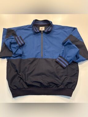 Vintage Cutter & Buck Climaguard Men's XL Golf Pullover Windbreaker- Blue/Black